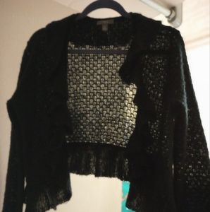 Black Sparkle Ruffle Shrug